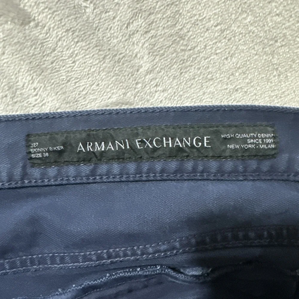 Armani Exchange Men's J27 Skinny Biker Dark Blue Stretch Pants Jeans Size 38